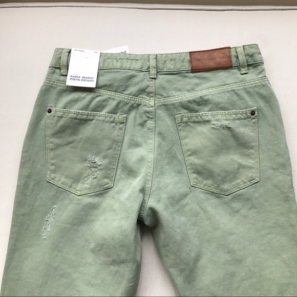 ZARA Relaxed Basic Green Denim 🍃 - Picture 5 of 8